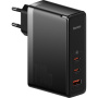 Baseus GaN5 Pro komplet za hitro polnjenje adapterja z 2x USB-C / USB-A priključki in USB-C na USB-C kabel - 140W - 1 m - črn