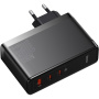 Baseus GaN5 Pro komplet za hitro polnjenje adapterja z 2x USB-C / USB-A priključki in USB-C na USB-C kabel - 140W - 1 m - črn
