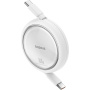 Baseus Free2Draw mini izvlečni polnilni in podatkovni kabel - USB-C na USB-C - 1 m - bel