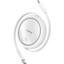 Baseus Free2Draw mini izvlečni polnilni in podatkovni kabel - USB-C na USB-C - 1 m - bel
