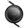 Baseus Free2Draw mini izvlečni polnilni in podatkovni kabel - USB-C na USB-C - 1 m - črn