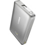 Baseus Nomos brezžični MagSafe powerbank z integriranim kablom USB-C in priključkom USB-C - 10.000 mAh - srebrna