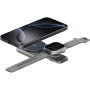 ENERGEA MagDuo 2v1 zložljivi brezžični MagSafe polnilec za iPhone / Apple Watch - 15W - siv