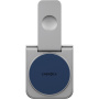 ENERGEA MagDuo 2v1 zložljivi brezžični MagSafe polnilec za iPhone / Apple Watch - 15W - siv