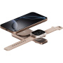 ENERGEA MagDuo 2v1 zložljivi brezžični MagSafe polnilec za iPhone / Apple Watch - 15W - rožnato zlata