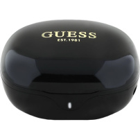 Guess Glossy Classic Brezžične slušalke TWS z logotipom - črne