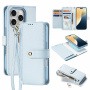 DUX DUCIS Snemljiva preklopna torbica Lawa 2v1 z MagSafe in denarnico za iPhone 16 Pro - modra