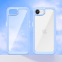 Sijoč prozoren ovitek z barvnim okvirjem za iPhone 16e / 17e - svetlo moder