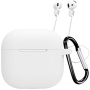 Silikonski ovitek s karabinom in vrvico proti izgubi za AirPods 4 / 5 - bel