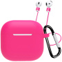 Silikonski ovitek s karabinom in vrvico proti izgubi za AirPods 4 / 5 - roza
