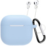 Silikonski ovitek s karabinom in vrvico proti izgubi za AirPods 4 / 5 - moder