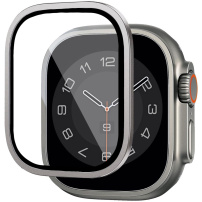 Wiwu kaljeno steklo s kovinskim okvirjem za Apple uro Ultra 49mm - srebrna