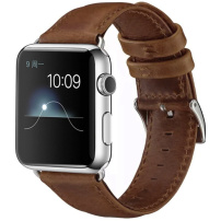 CRAZY HORSE Pašček iz PU usnja za Apple uro 42mm / 41mm / 40mm / 38mm - rjav