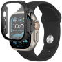 Silikonski pas z ohišjem iz kaljenega stekla za Apple Watch Ultra 49mm - črn