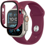 Silikonski pas z ohišjem iz kaljenega stekla za Apple Watch Ultra 49mm - bordo