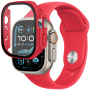 Silikonski pas z ohišjem iz kaljenega stekla za Apple Watch Ultra 49mm - rdeč