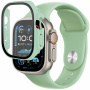 Silikonski pas z ohišjem iz kaljenega stekla za Apple Watch Ultra 49mm - zelen