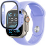 Silikonski pas z ohišjem iz kaljenega stekla za Apple Watch Ultra 49mm - vijoličen