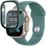 Silikonski pas z ohišjem iz kaljenega stekla za Apple Watch Ultra 49mm - mentol