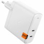 Spigen ArcStation Pro GaN hitri polnilni adapter z 2x USB-C priključki - 140W - bel