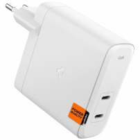 Spigen ArcStation Pro GaN hitri polnilni adapter z 2x USB-C priključki - 140W - bel