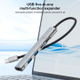 OTG-019X 5-v-1 hub - 3,5 mm jack / 2x USB-C / 2x USB-A na USB-C - srebrn