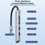 OTG-019X 5-v-1 hub - 3,5 mm jack / 2x USB-C / 2x USB-A na USB-C - srebrn