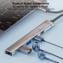 OTG-019X 5-v-1 hub - 3,5 mm jack / 2x USB-C / 2x USB-A na USB-C - srebrn