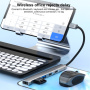 OTG-019X 5-v-1 hub - 3,5 mm jack / 2x USB-C / 2x USB-A na USB-C - srebrn