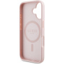 Guess Grained Magnolia ovitek z vzorcem cvetlic in MagSafe za iPhone 16 – roza
