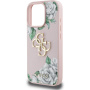 Guess Grained Roses 4G Metal Logo ovitek za iPhone 16 Pro - roza
