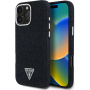 Guess Denim Triangle Logo ovitek z MagSafe za iPhone 16 Pro - črn