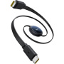 Baseus Nomos izvlečni polnilni in podatkovni kabel - USB-C na USB-C - 1,5 m - črn