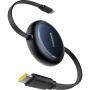Baseus Nomos izvlečni polnilni in podatkovni kabel - USB-C na USB-C - 1,5 m - črn