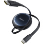 Baseus Nomos izvlečni polnilni in podatkovni kabel - USB-C na USB-C - 1,5 m - črn