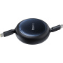 Baseus Nomos izvlečni polnilni in podatkovni kabel - USB-C na USB-C - 1,5 m - črn