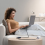 Baseus Nomos izvlečni polnilni in podatkovni kabel - USB-C na USB-C - 1,5 m - črn
