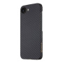 Tactical Aramid ovitek z vzorcem karbonskih vlaken in MagSafe za iPhone 16e / 17e - temno siv