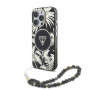 Guess IML Palm Trees Triangle Logo Pearl Strap ovitek z vrvico in MagSafe za iPhone 16 Pro - črn