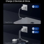 Spigen Essential hitri polnilni adapter z 2x USB-C priključki - 47W - bel