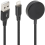 2v1 opleten kabel za prenos in polnjenje USB-A / Lightning / magnetni disk za iPhone / iPad / Apple Watch / AirPods - 1 m - črna