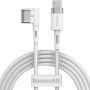 Baseus magnetni polnilni kabel 60W USB-C / MagSafe (tvar L) za Macbook - 2 m - bela