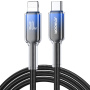 JOYROOM S-A42 Crystal Clear pleten polnilni in podatkovni kabel - USB-C na Lightning - 1,2 m - črnomoder