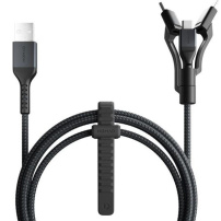 Nomad Kevlar univerzalni pleten kabel PD 100W USB-A / USB-C / Lightning / micro USB za iPhone / iPad / MacBook / AirPods - 1,5 m - črn