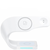Appleking 4v1 magnetický bezdrátový stojánek pro iPhone / Apple Watch / AirPods - 15W - bílý