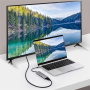 YME68 9-v-1 hub – reža za kartico SD / TF / HDMI / 3,5 mm priključek / 2x USB-C / 3x USB-A na USB-C za MacBook – siv