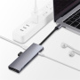 YME68 9-v-1 hub – reža za kartico SD / TF / HDMI / 3,5 mm priključek / 2x USB-C / 3x USB-A na USB-C za MacBook – siv