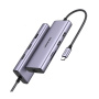 UGREEN CM490 9v1 hub - reža za SD / TF kartico / RJ45 / 2x HDMI / USB-C / 3x USB-A na USB-C - temno siv