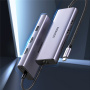 UGREEN CM490 9v1 hub - reža za SD / TF kartico / RJ45 / 2x HDMI / USB-C / 3x USB-A na USB-C - temno siv