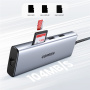 UGREEN CM490 9v1 hub - reža za SD / TF kartico / RJ45 / 2x HDMI / USB-C / 3x USB-A na USB-C - temno siv